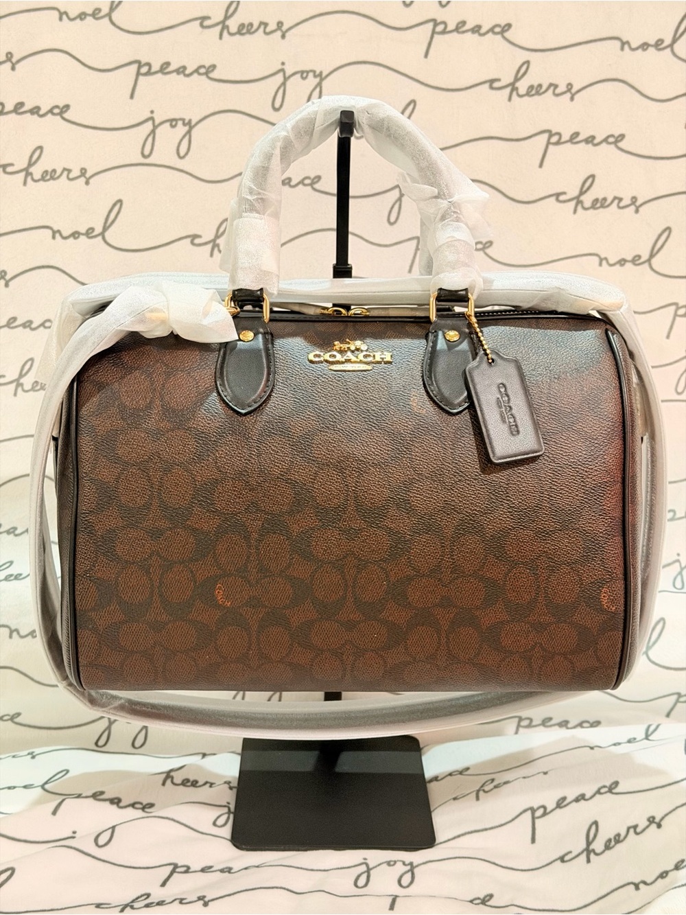 Coach Rowan Large Satchel Bag
In Signature Canvas: Gold/Walnut/Black